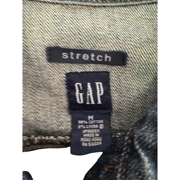 Gap Womens Medium Stretch Denim Jacket With Zip Front & Pocket Detail - Picture 2 of 3